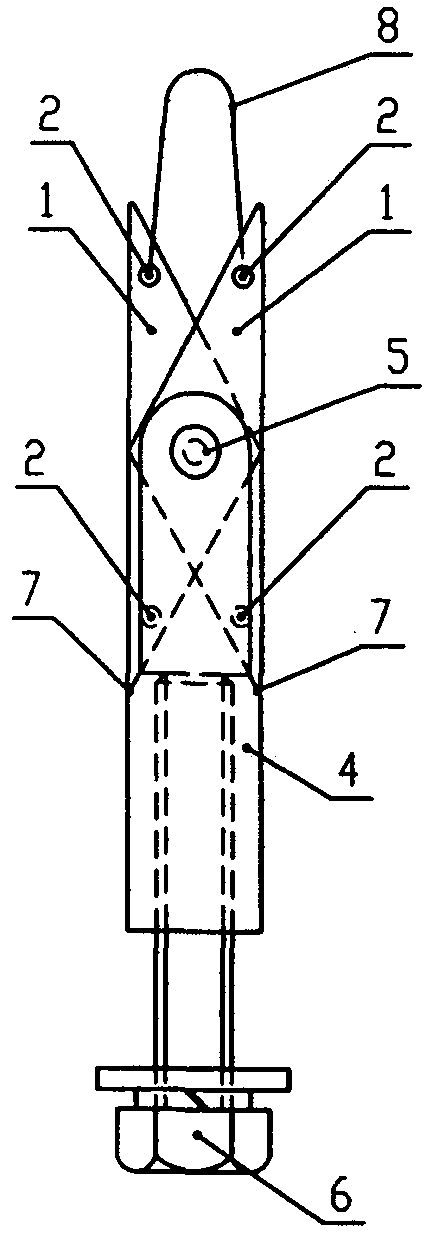 Shearing type expansion bolt