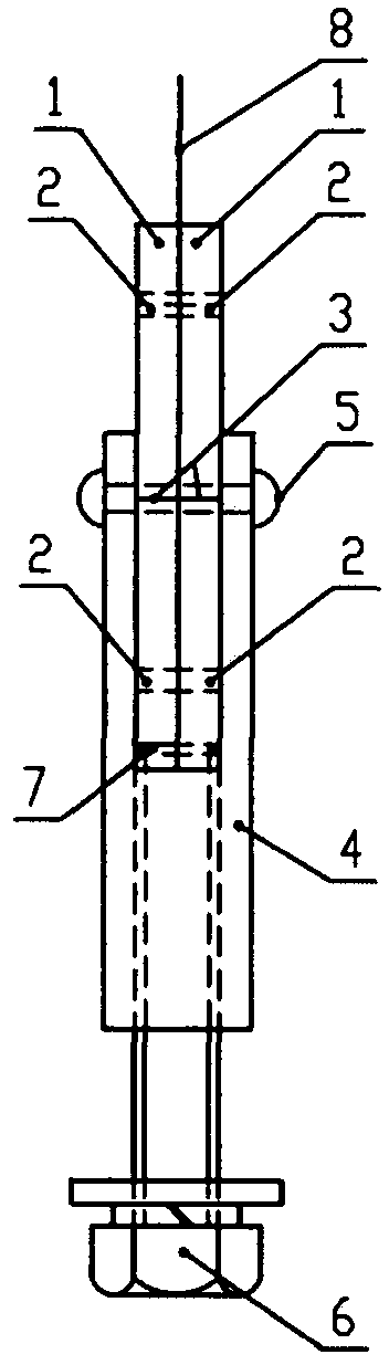 Shearing type expansion bolt