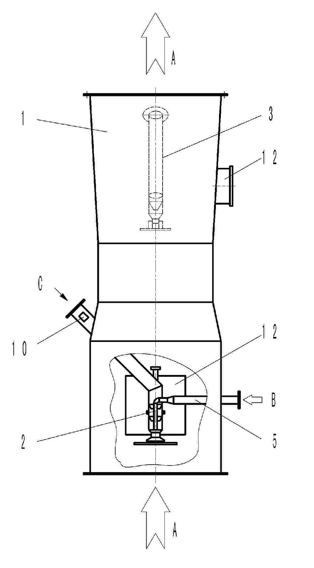 Charging purification method and device for aluminum electrolysis flue gas two stage blowing