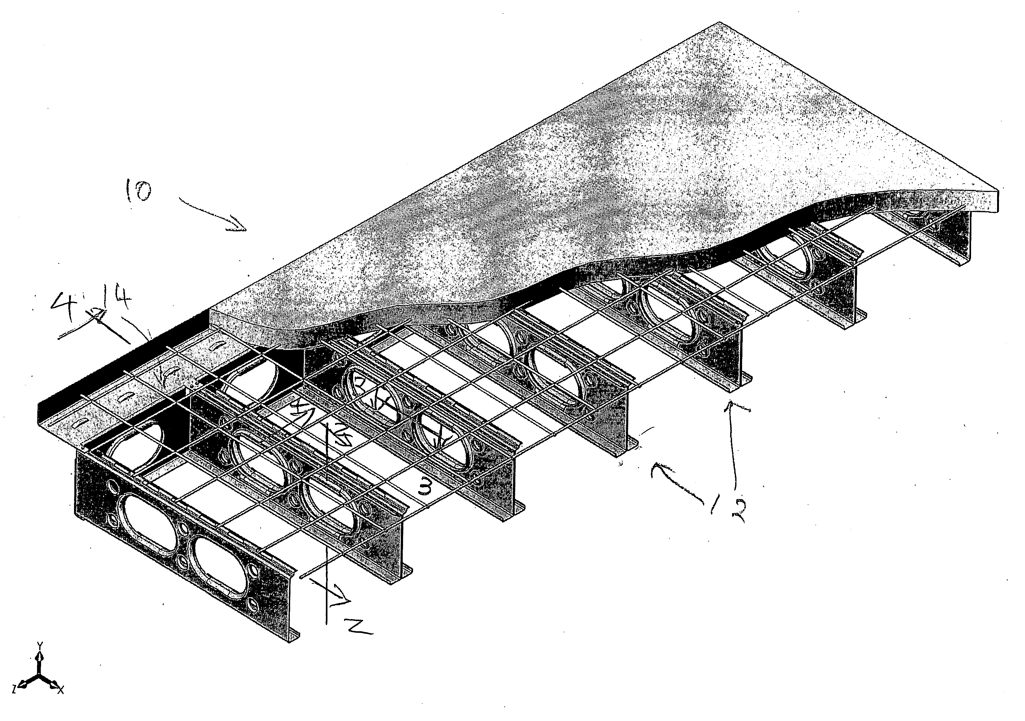 Floor system with stell joists having openings with edge reinforcements and method