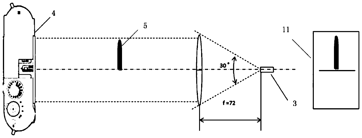 A method for measuring and calibrating the missed distance of laser target projectiles based on pulse shadow imaging