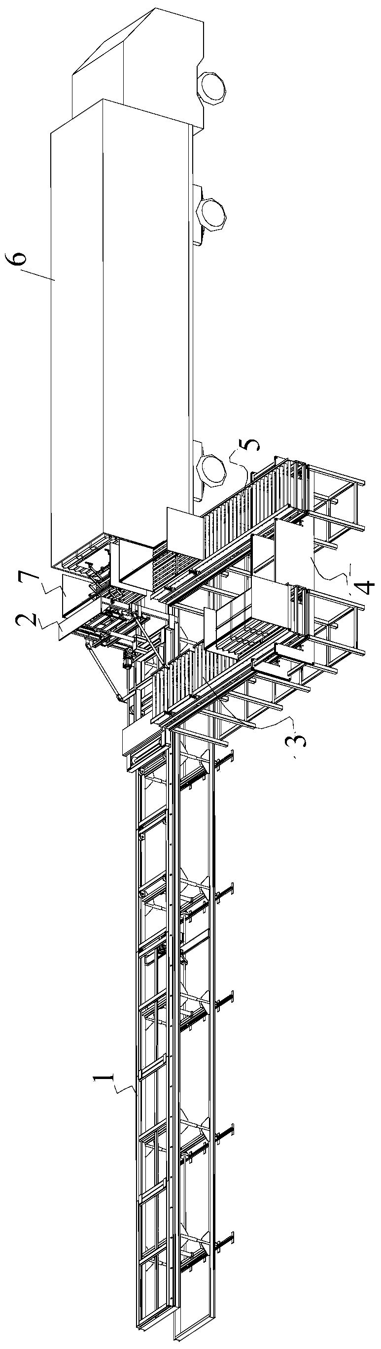 A container loading system with pallet line external circulation