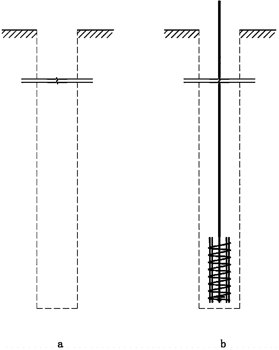 Variable-diameter reinforcement cage expanded tip anti-floating or compression pile combined with mixing pile or jet grouting pile as well as construction method thereof