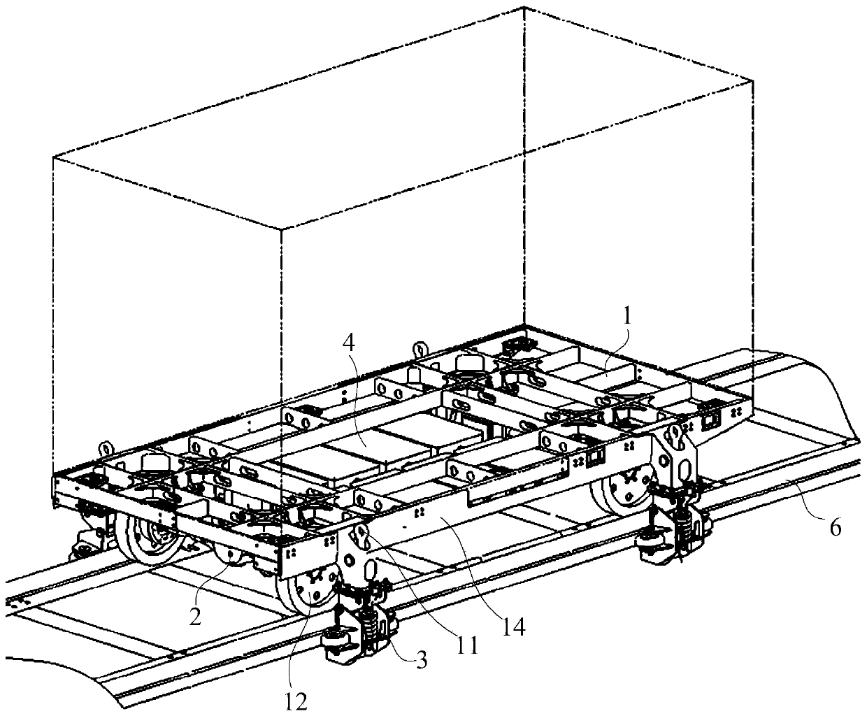 Chassis structure and magnetic levitation track operating vehicle