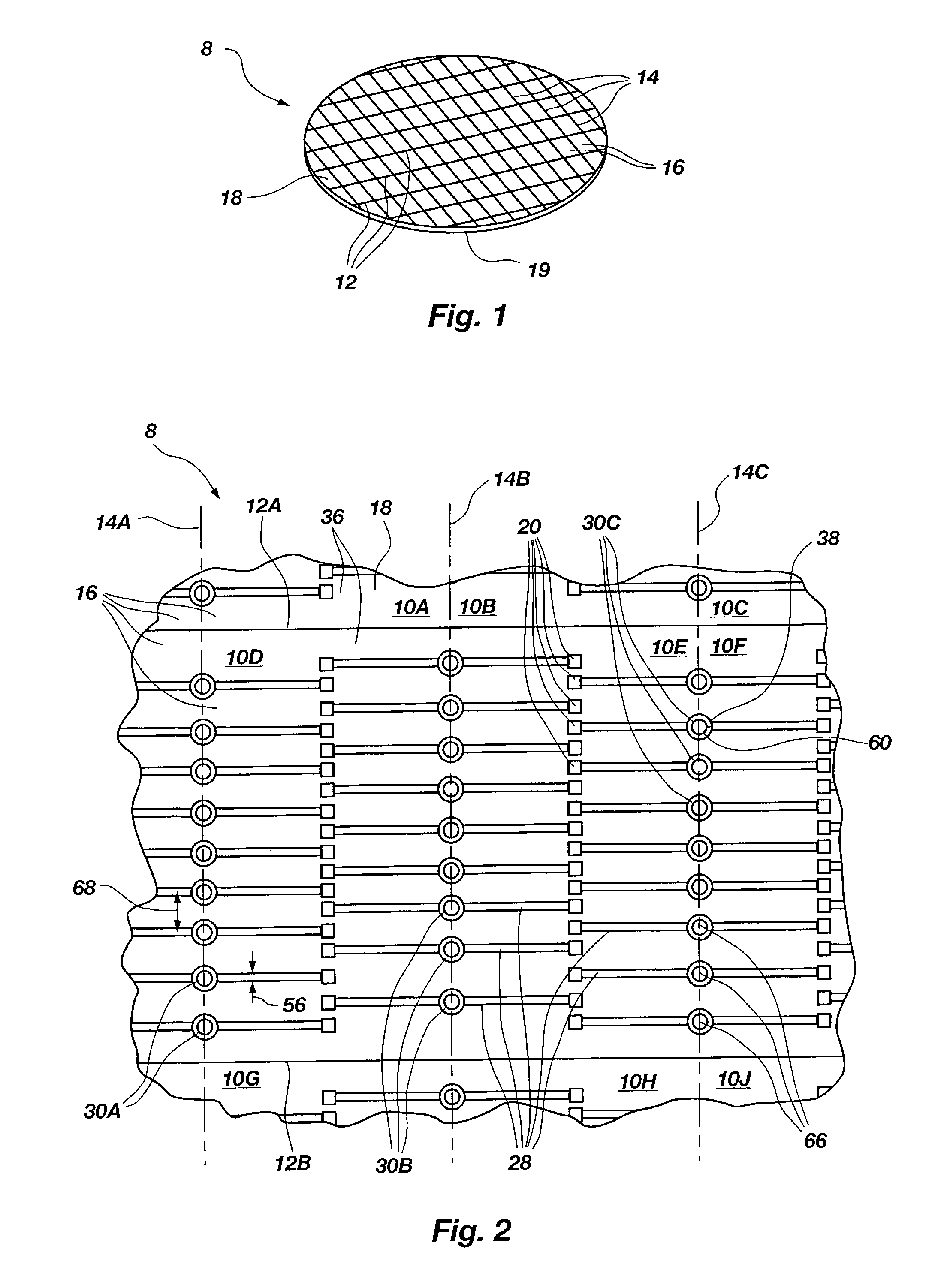 Semiconductor devices and semiconductor device components with peripherally located, castellated contacts, assemblies and packages including such semiconductor devices or packages and associated methods