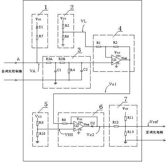 Multifunctional LED light modulation interface circuit