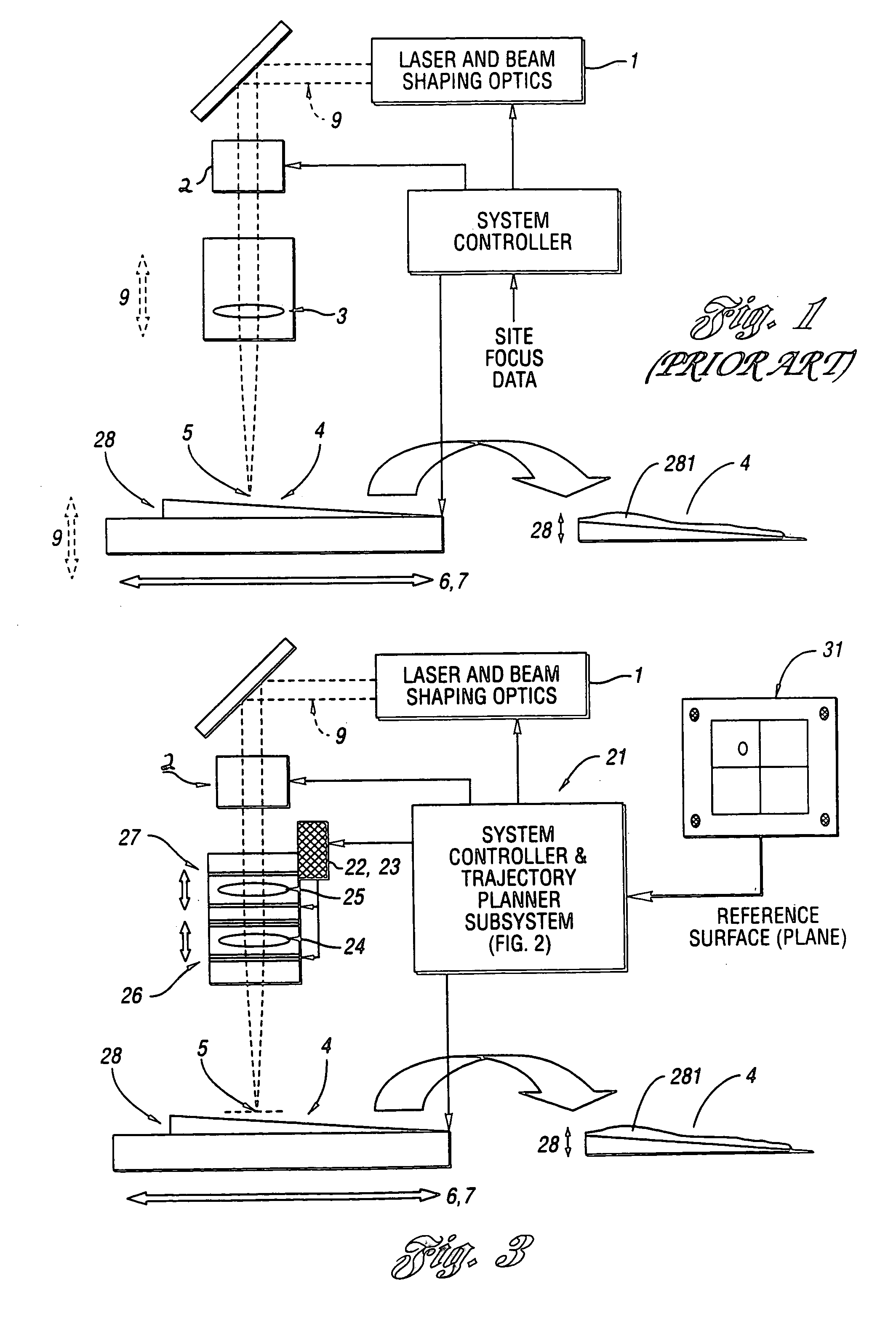 Method and system for precisely positioning a waist of a material-processing laser beam to process microstructures within a laser-processing site