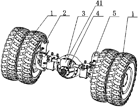 Double-tire steering axle of engineering machinery