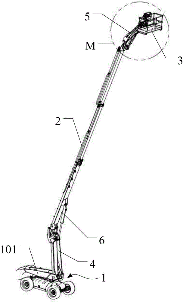 Aerial operation platform with electronic induction safety protection device