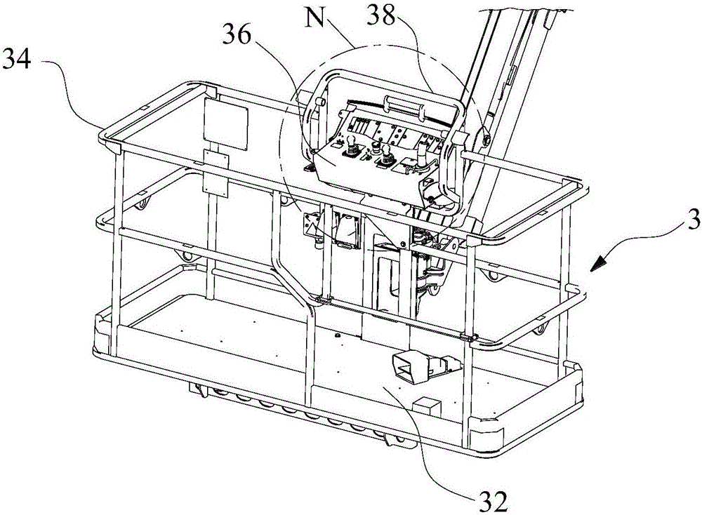 Aerial operation platform with electronic induction safety protection device