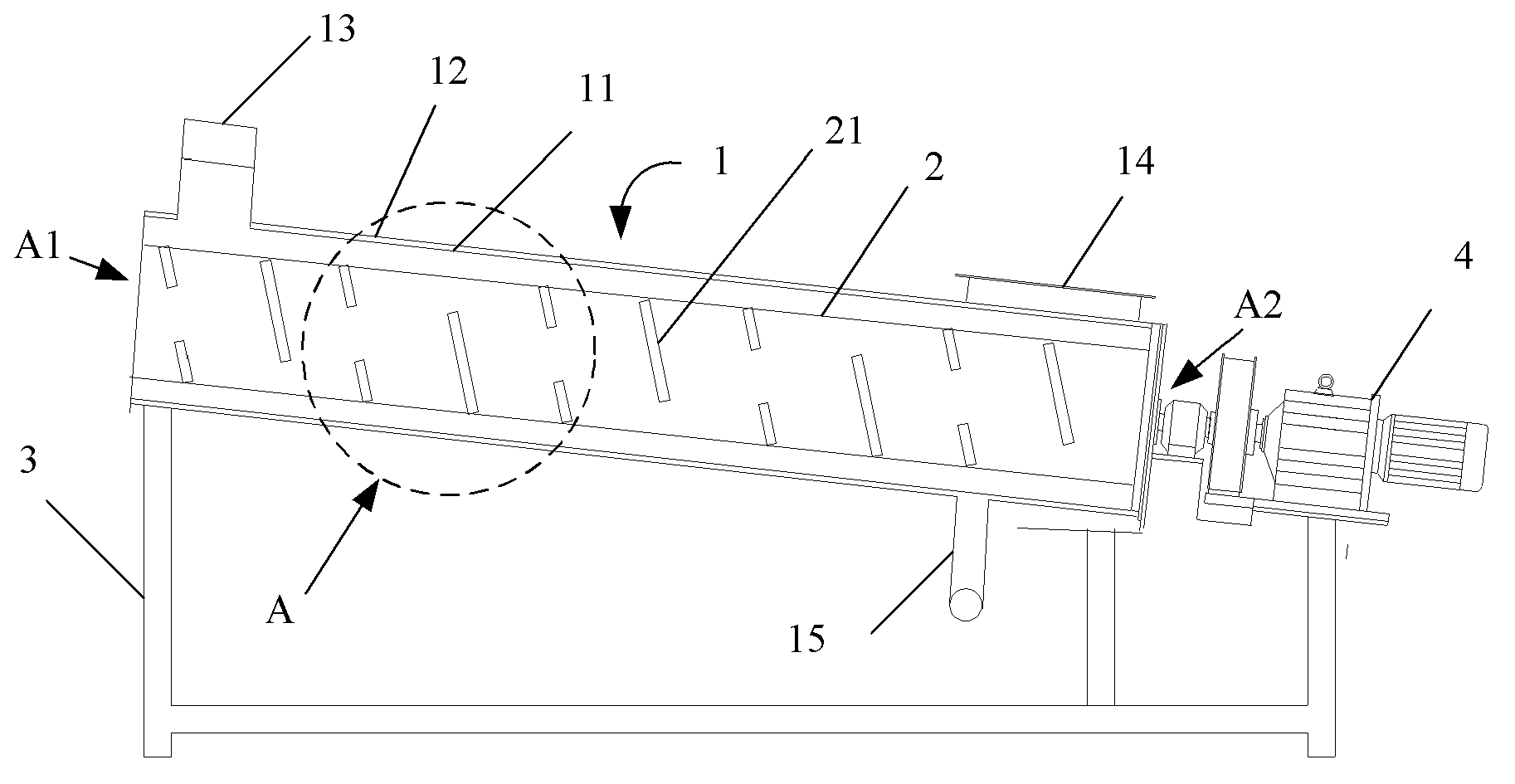 Horizontal type continuous separating and spin-drying device for aluminum plastic composite packing material