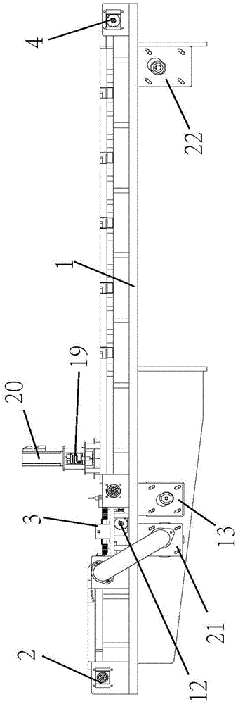 Fish mouth type distributing and sequencing mechanism