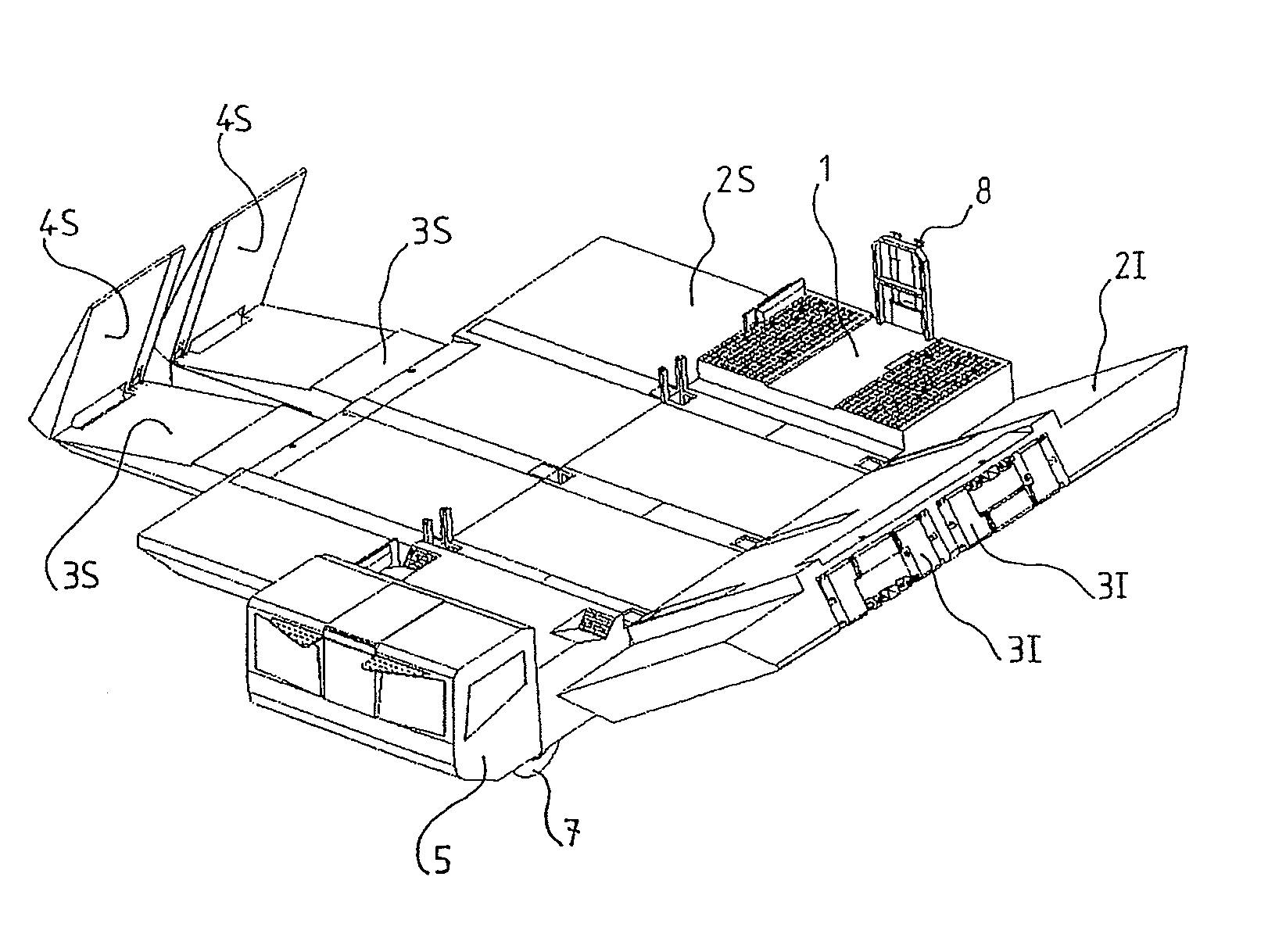 Amphibious vehicle for bridging a water-filled opening