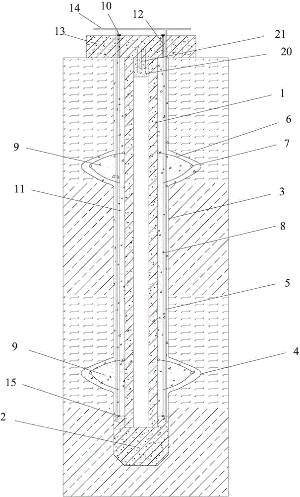 Soft-and-hard interlayer alternation foundation drainage prestressed pipe pile and construction method