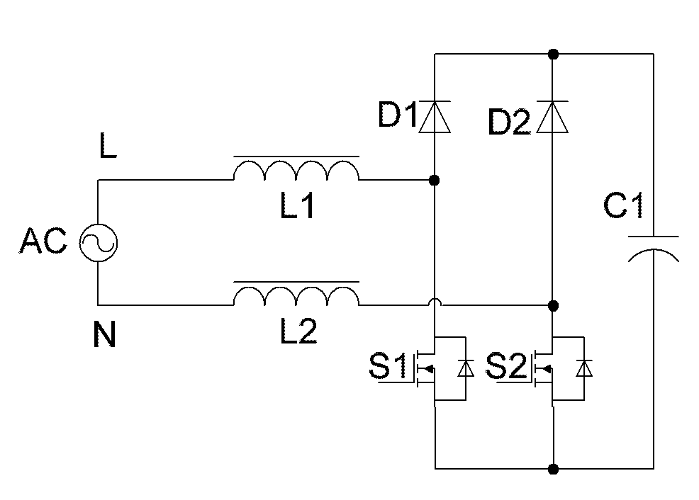 Bridgeless power factor correction circuit