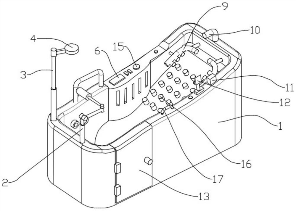 Intelligent bathtub suitable for elderly apartments