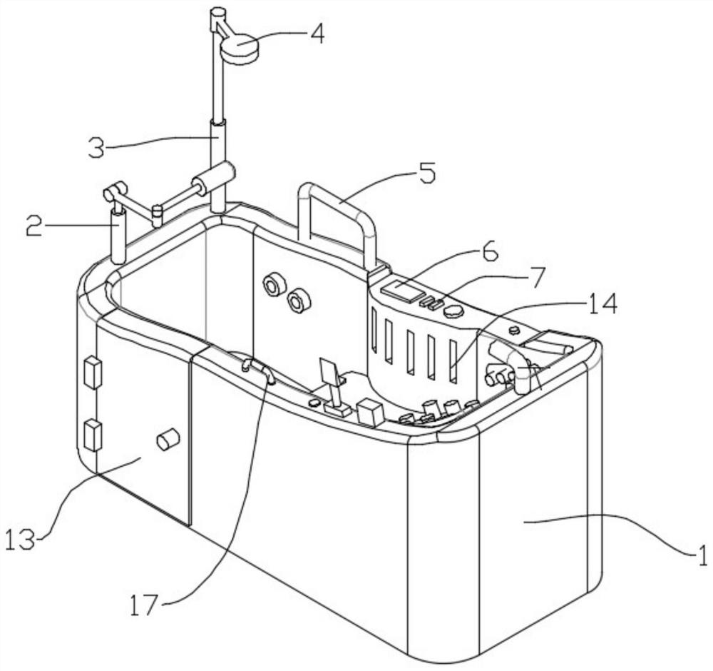 Intelligent bathtub suitable for elderly apartments