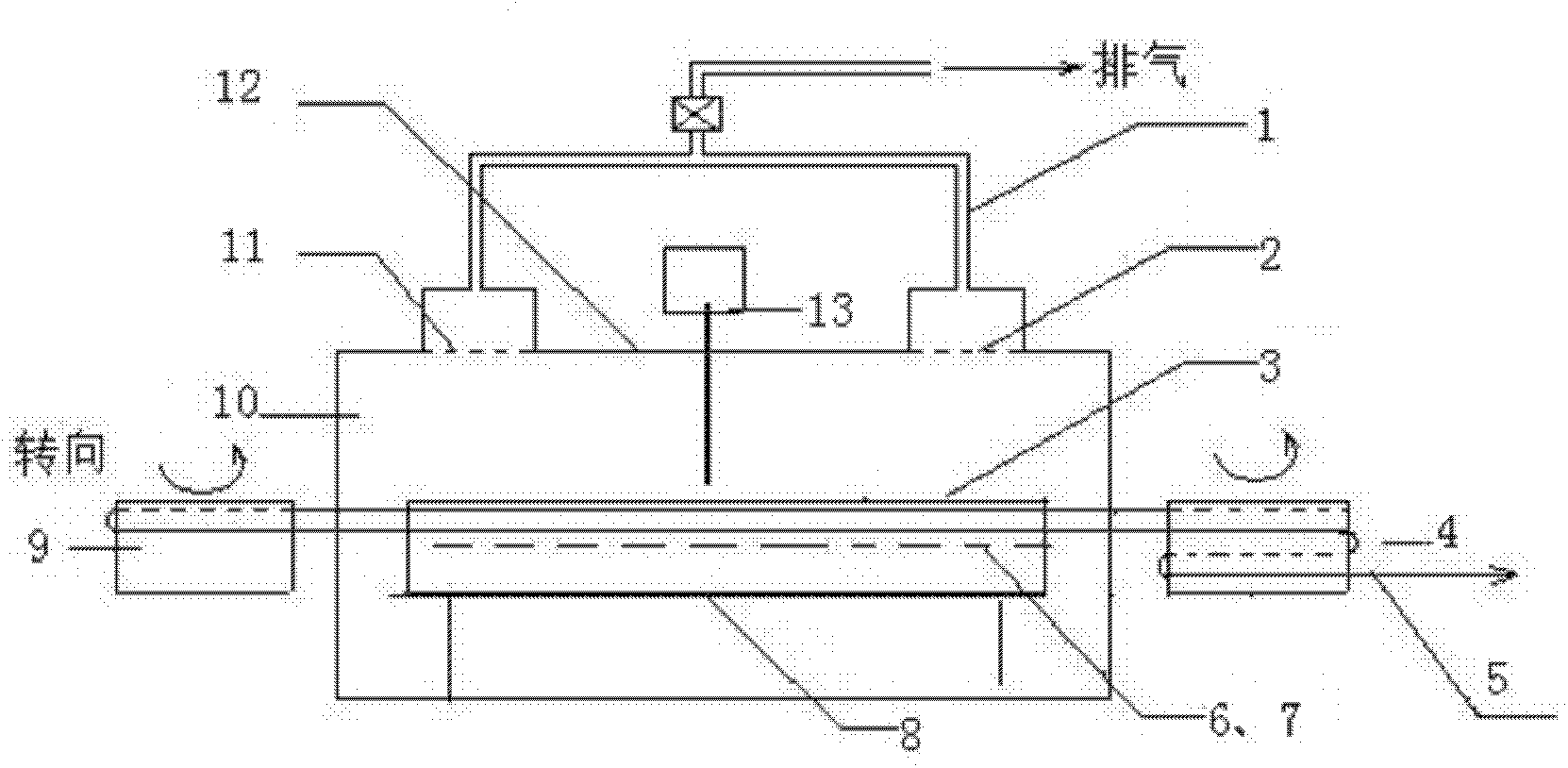 Microwave sintering and drafting device for pasty polytetrafluoroethylene extruded fibers