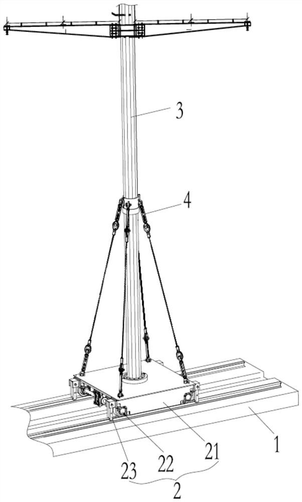 Electric rail movable type tower experiment platform