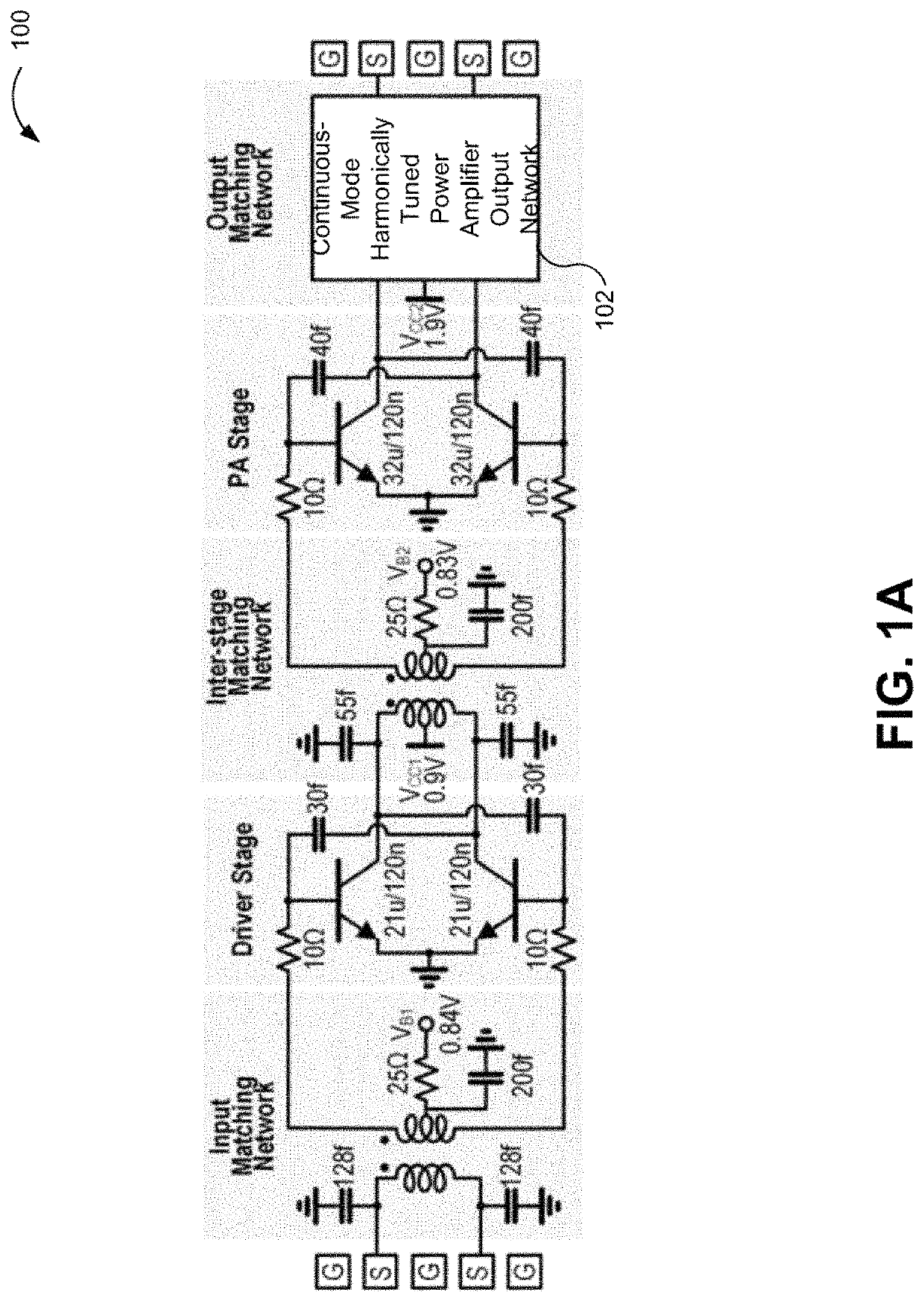 Continuous-mode harmonically tuned power amplifier output networks and systems including same