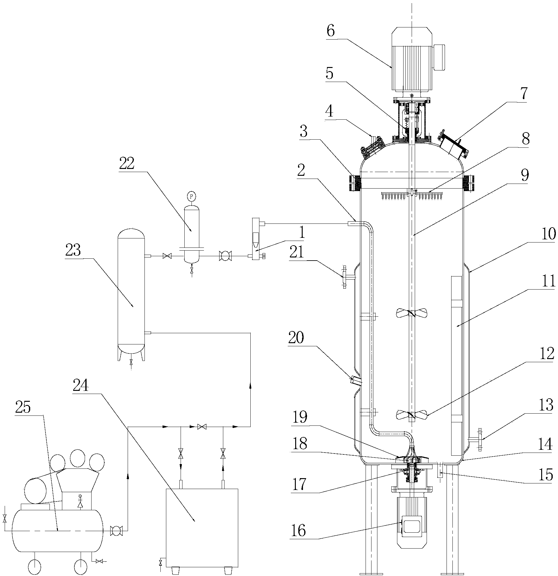 High-dissolved oxygen bioreactor for high-density cultivation of genetically engineered bacteria and cultivation control method