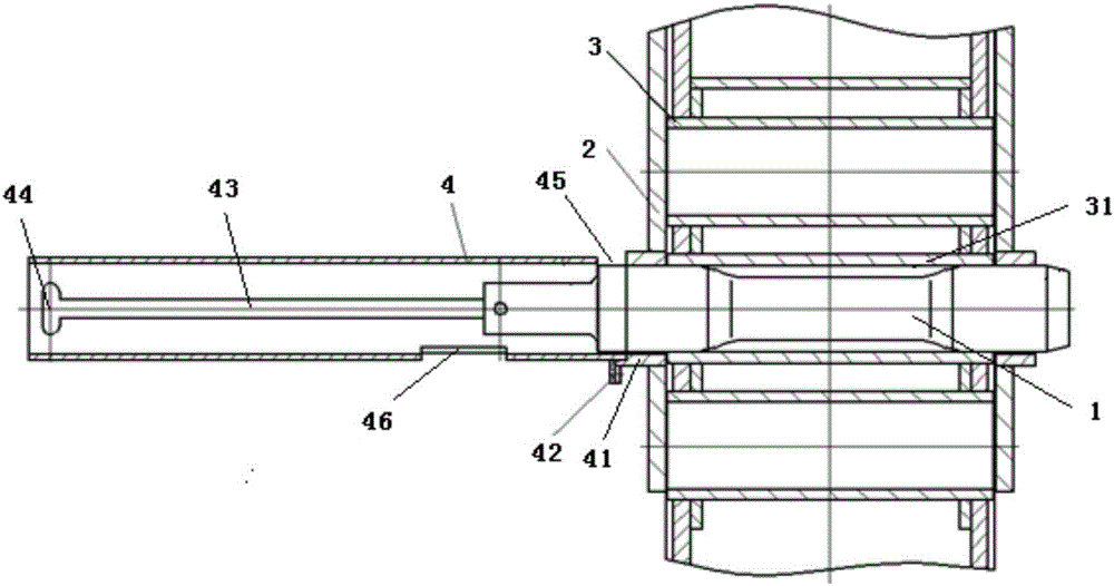Large-size construction equipment telescopic supporting leg convenient to insert and extract