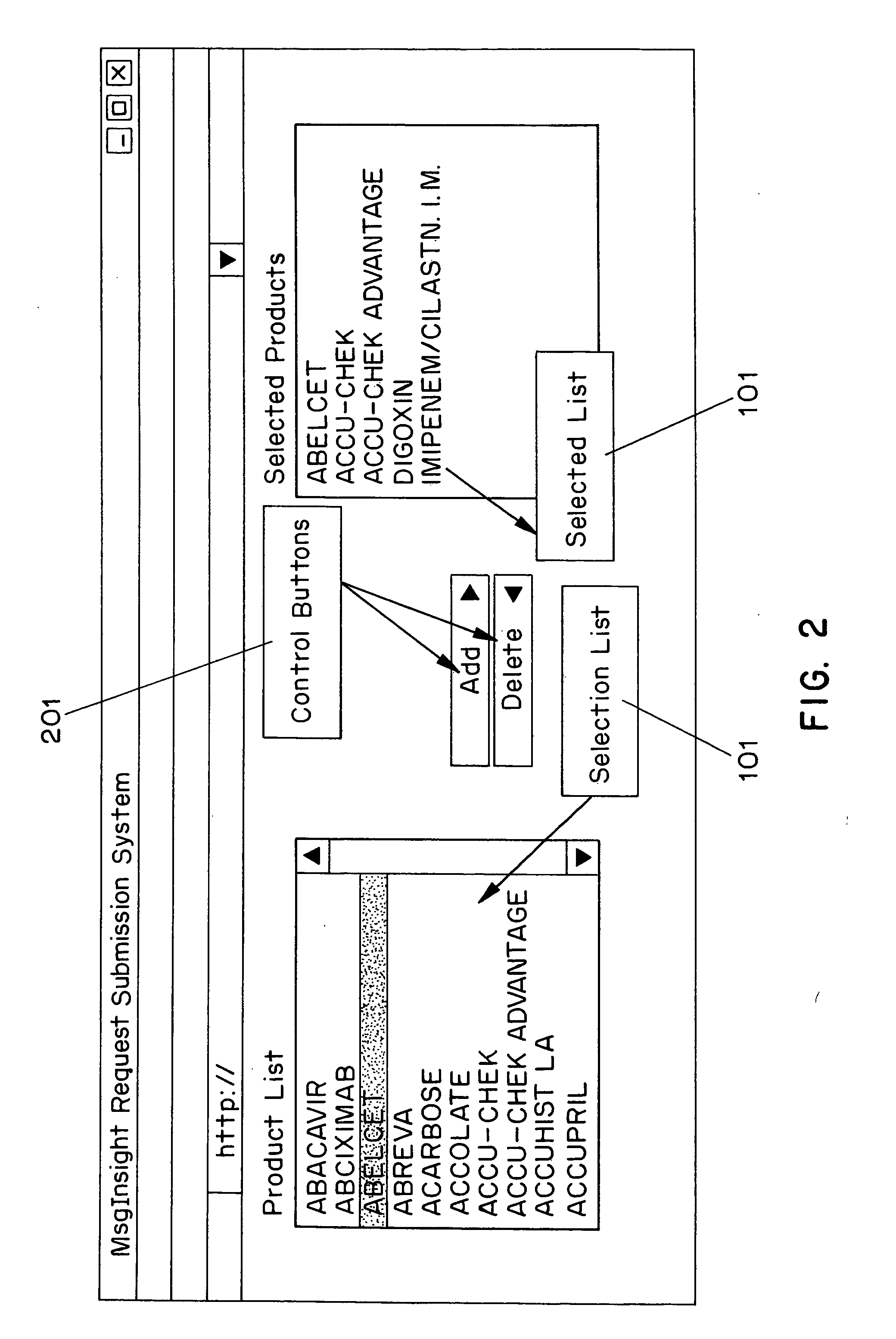 Method and system of displaying an instantaneous summary of selections of a listbox