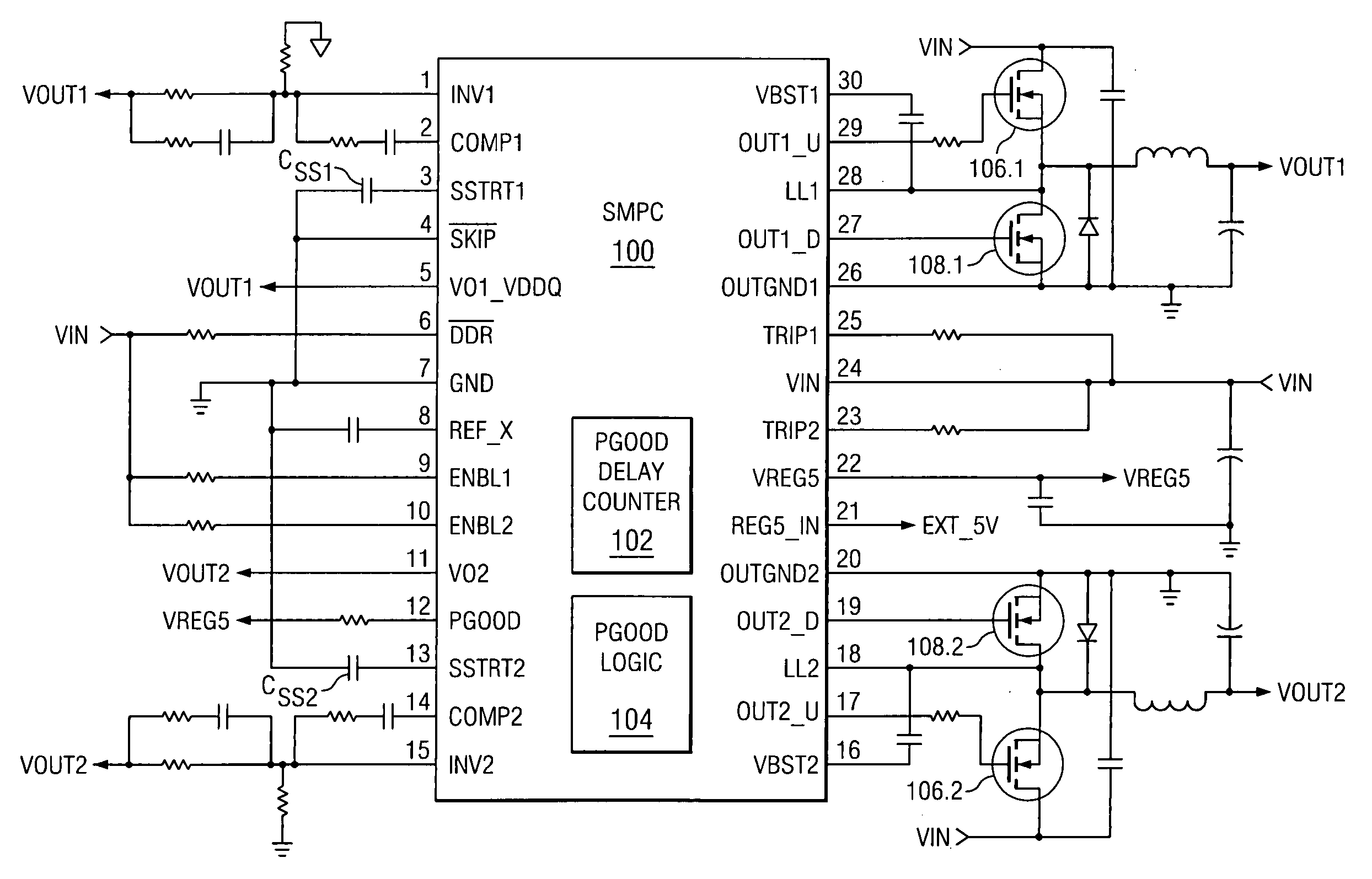 Advanced monitoring algorithm for regulated power systems with single output flag