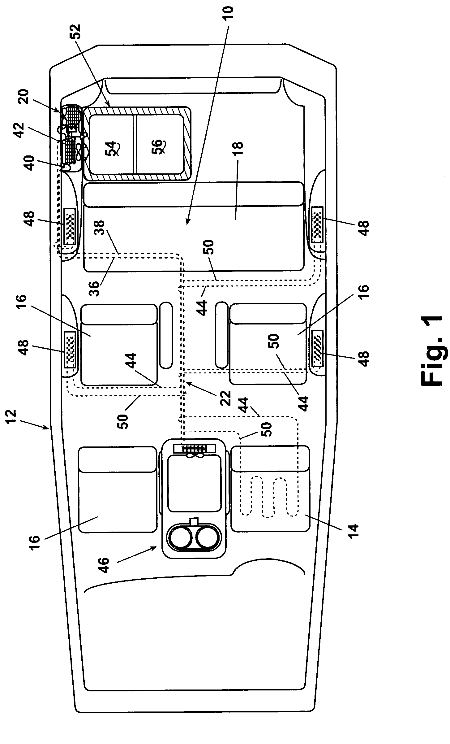 Distributed refrigeration system for a vehicle