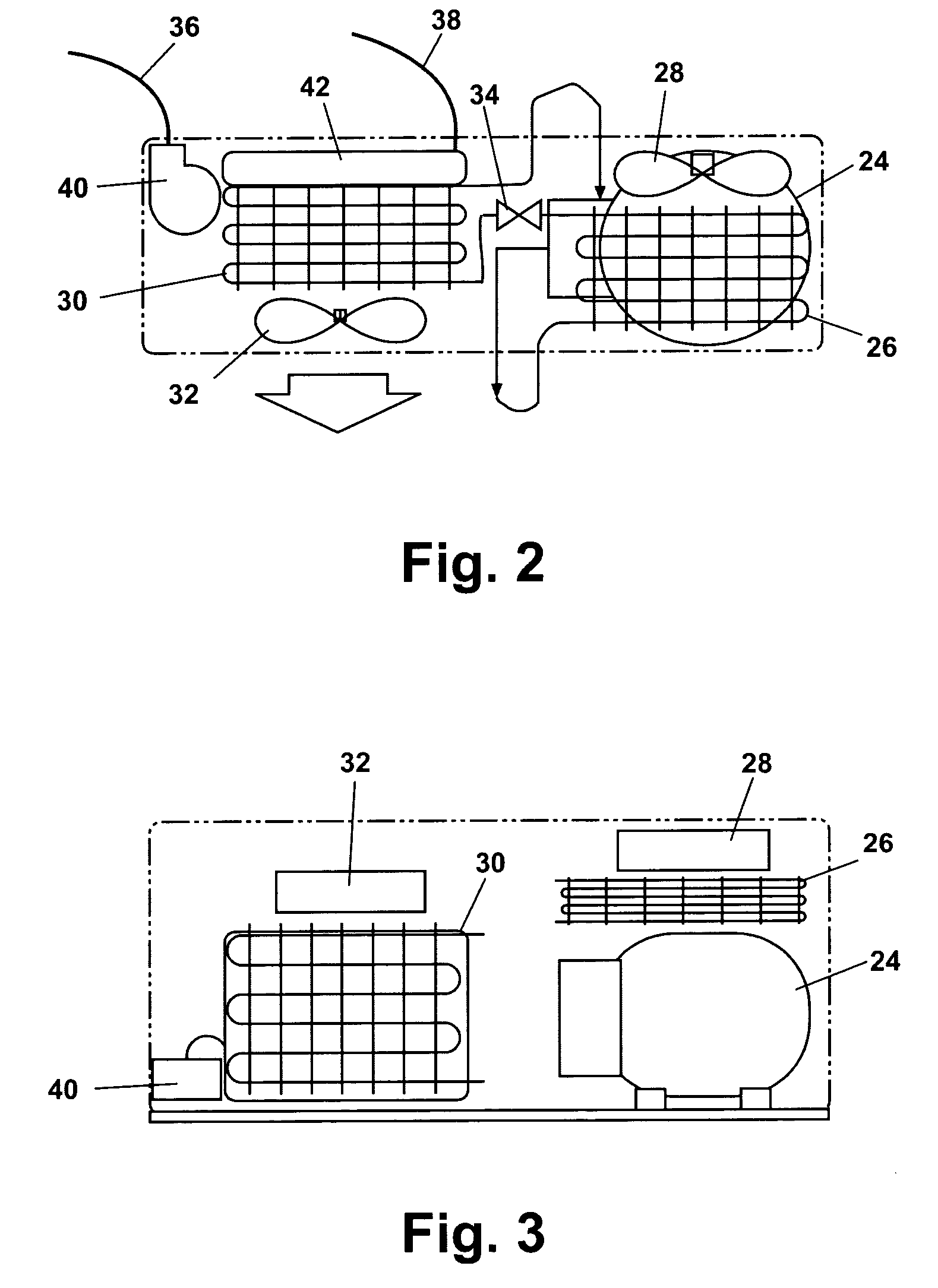 Distributed refrigeration system for a vehicle