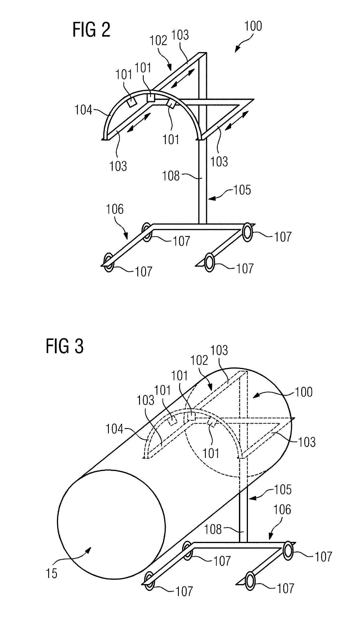 Medical imaging apparatus and sensor arrangement therefor for acquiring at least one item of patient movement information during a medical imaging examination