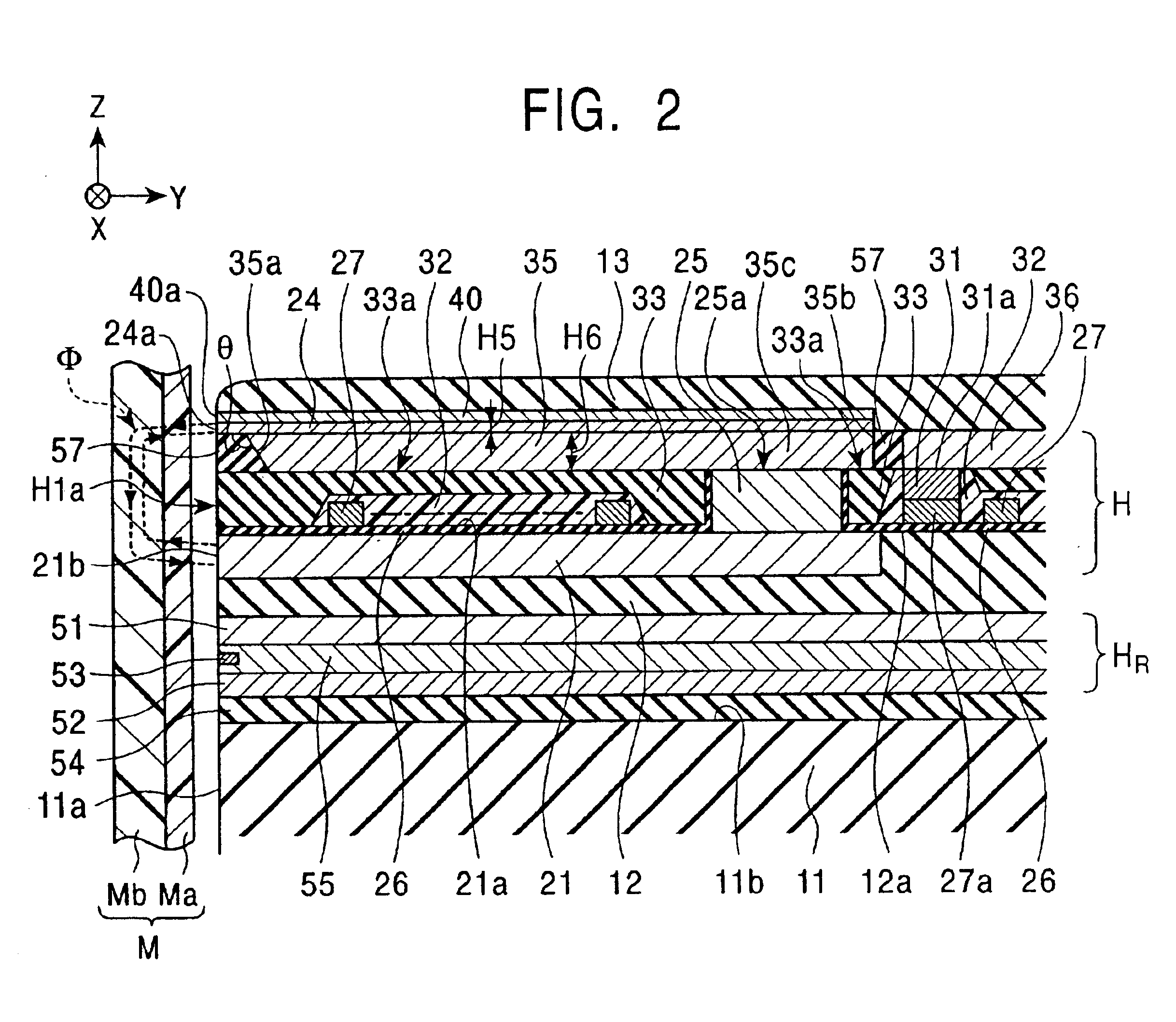 Perpendicular magnetic recording head including nonmagnetic layer overlaying main pole layer