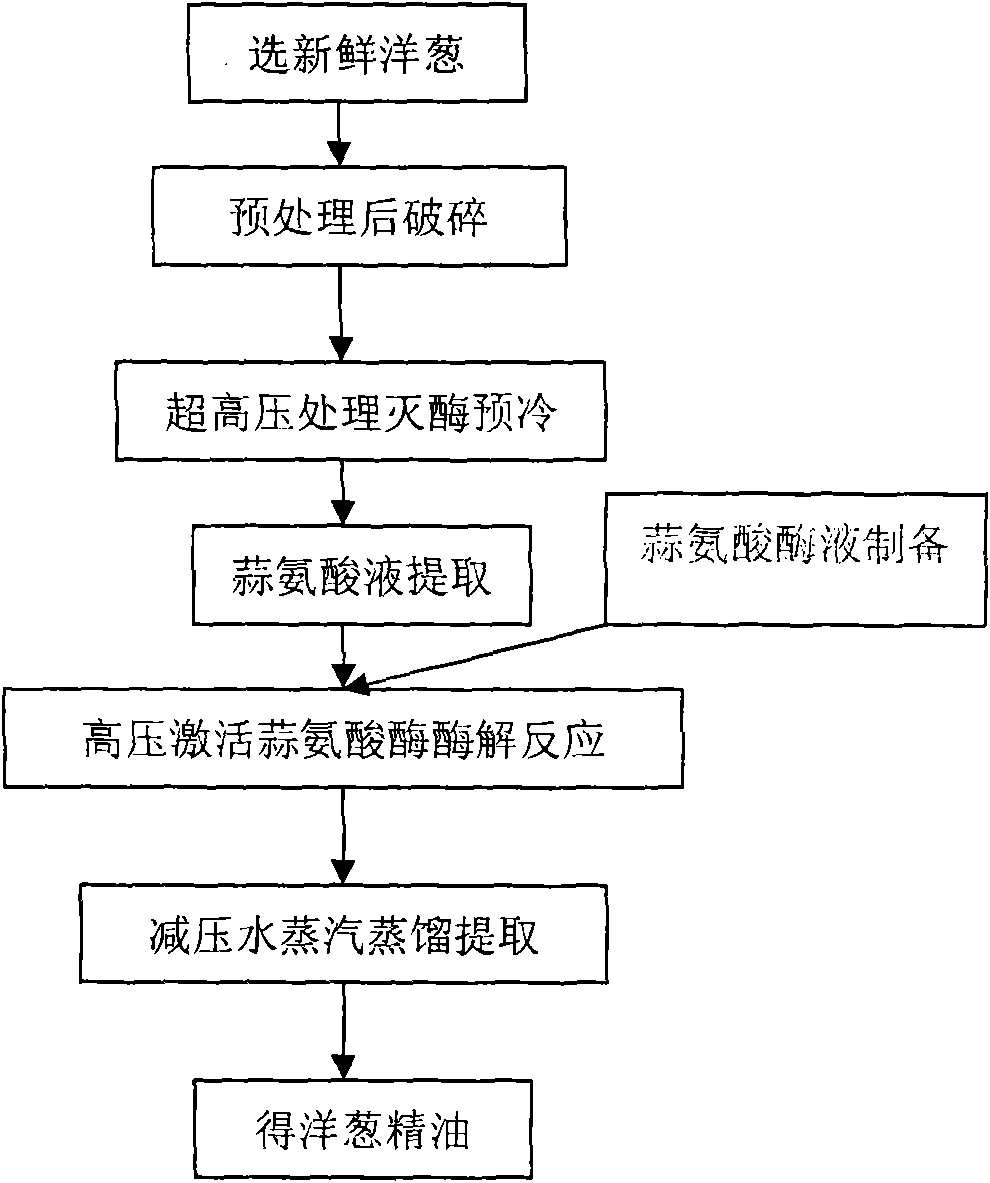 Method for extracting onion essential oil through ultrahigh pressure regulation of alliinase reaction