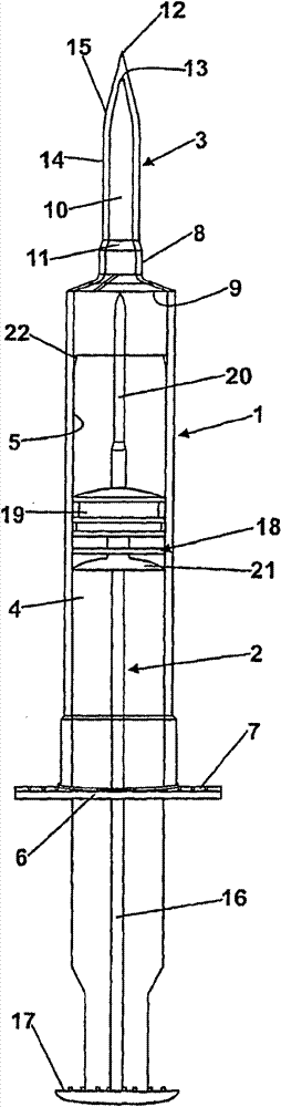 Syringe with integrally formed piercing member and luer slip