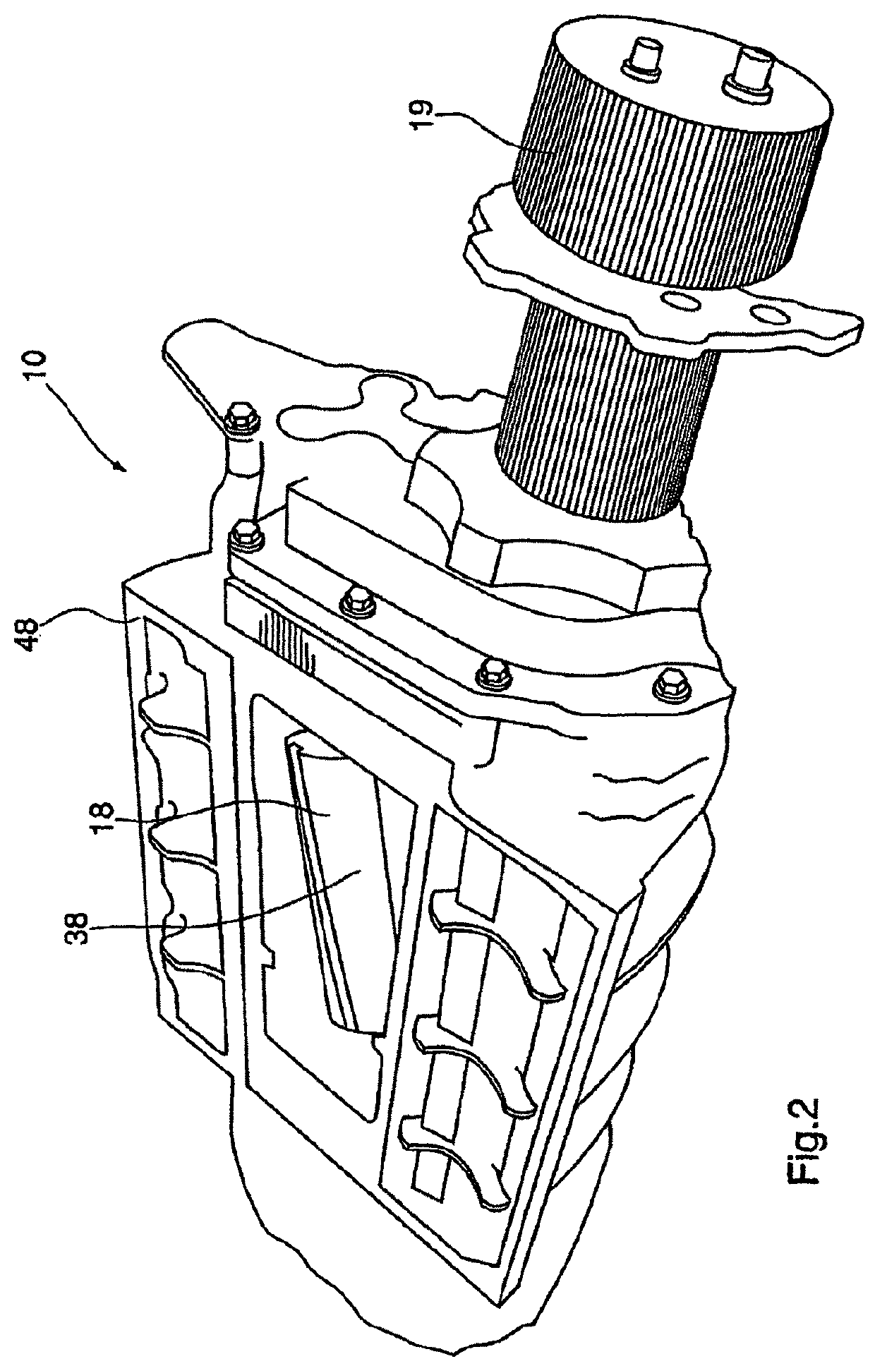 Roots type gear compressor with helical lobes having communication with discharge port