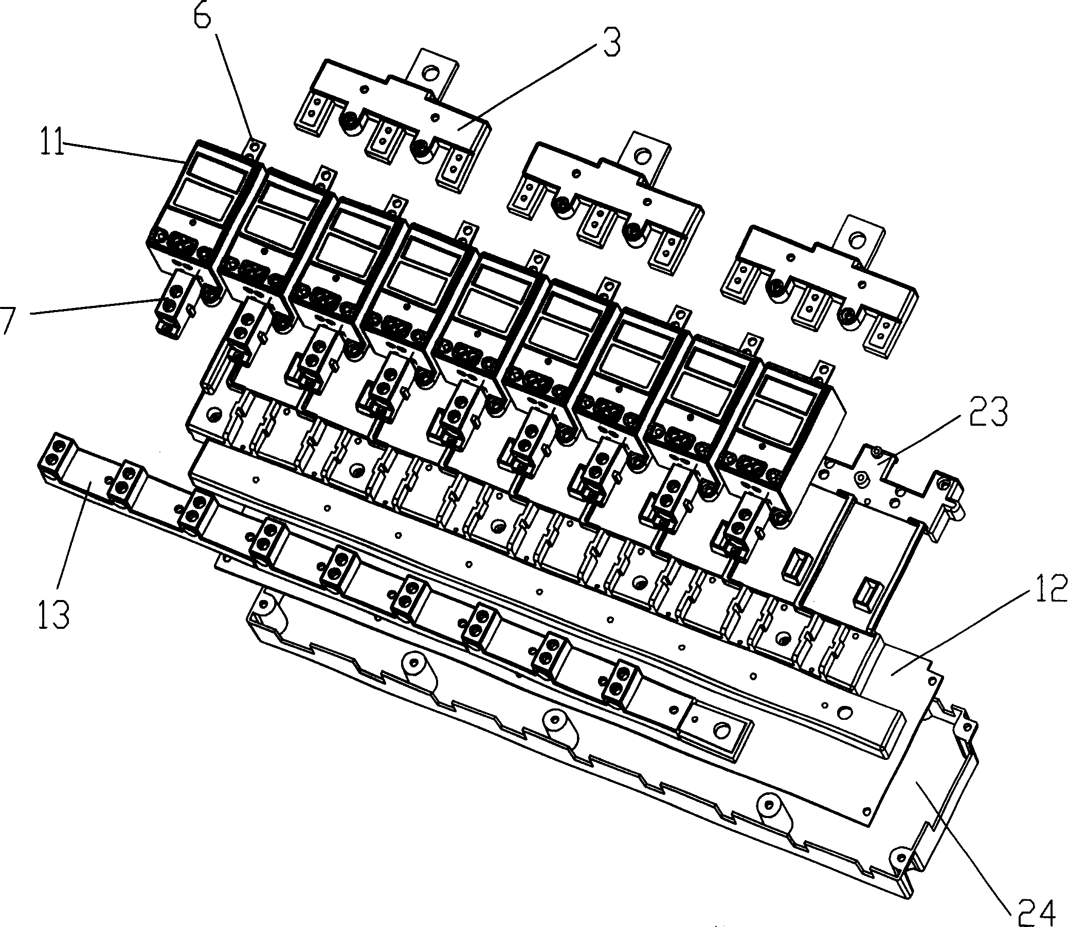 Multi-meter position electric energy metering device