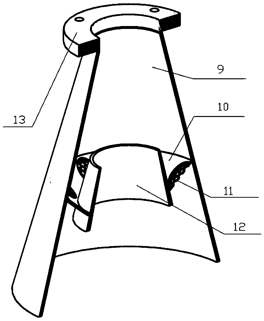 Conical draft tube provided with oval and regular hexagon grid