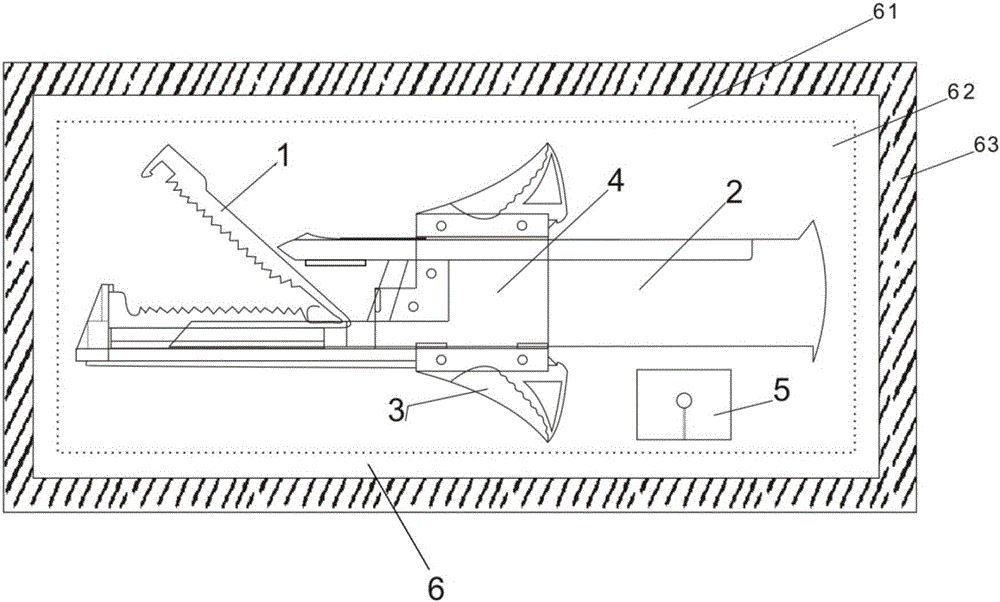 Guide rail pushing-and-dividing bi-directional clamp type umbilical cord dividing device