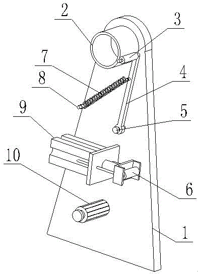 Structure device for solving wrinkling of adhesive tape during box sealing of box sealing machine, and use method thereof