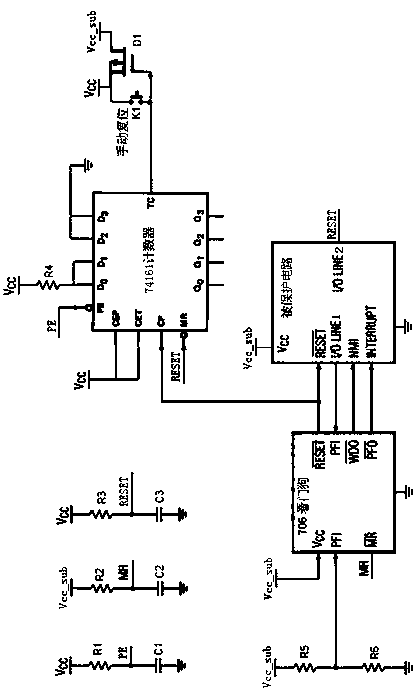 Protecting circuit for preventing continuous damage and implementation method