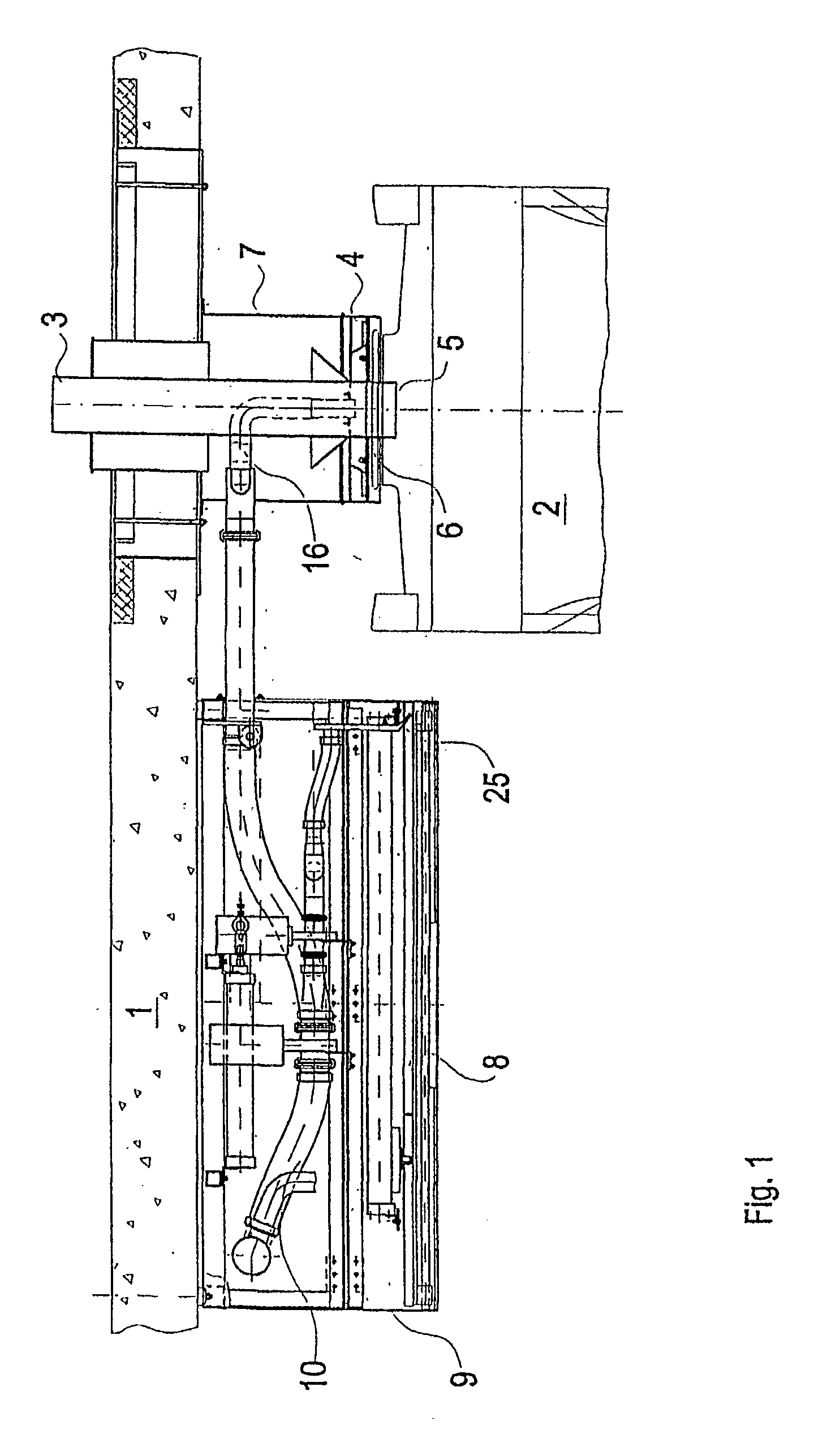Device for charging a bulk material into a container and method for the use thereof