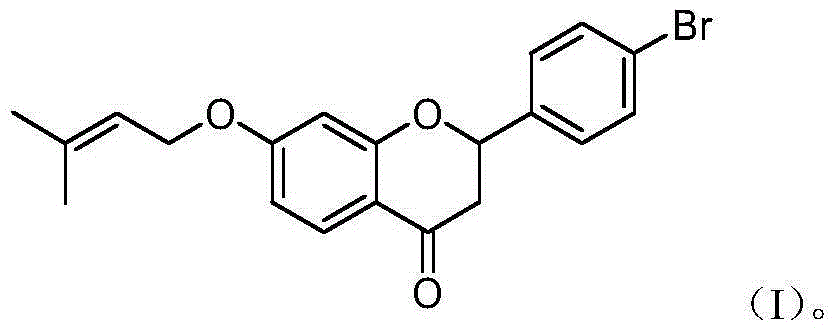 4'-bromo-7-isoamylene oxo-2,3-flavanone and preparation method as well as application in preparing antidepressant drugs