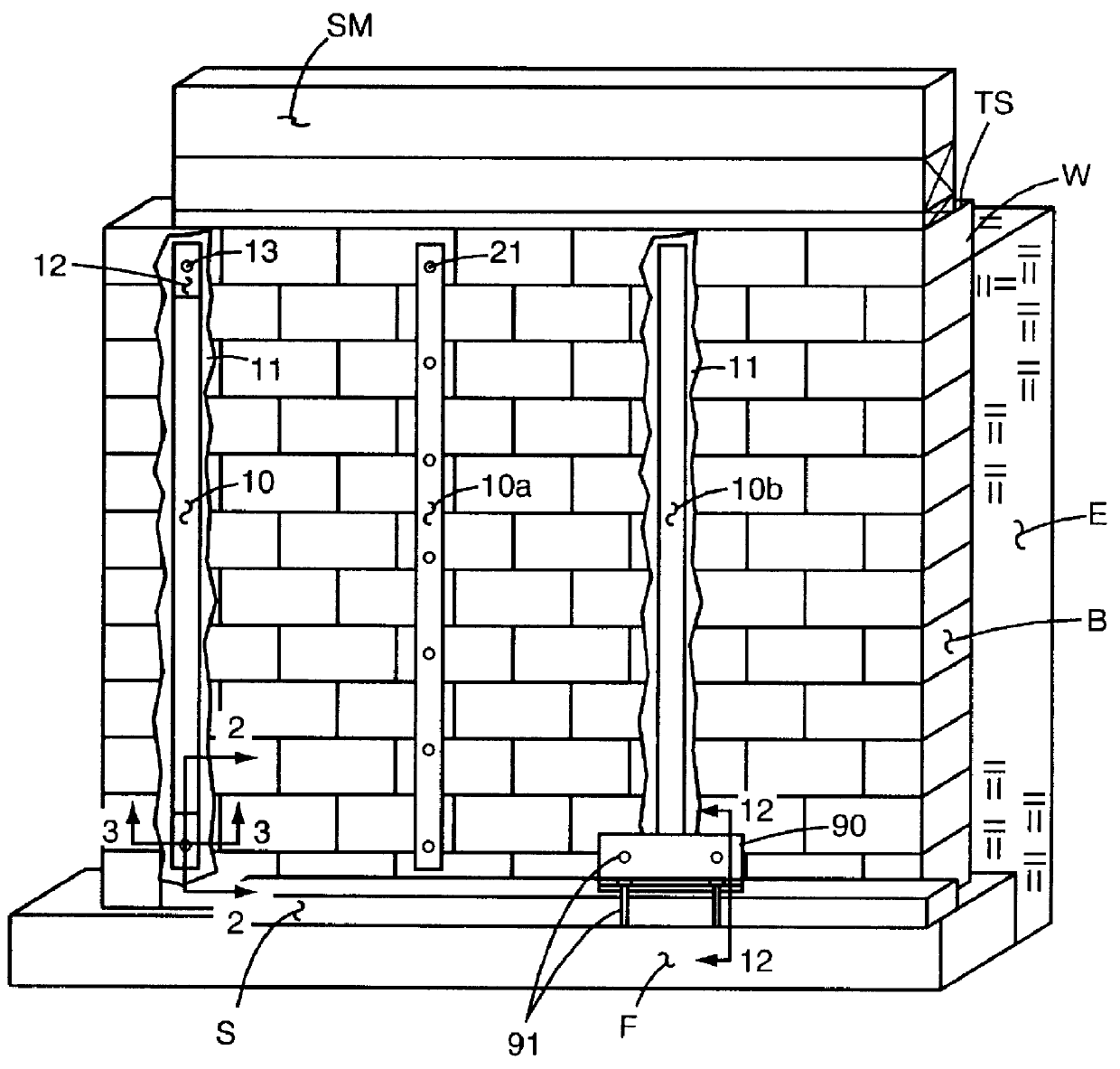 Wall reinforcing and waterproofing system and method of fabrication