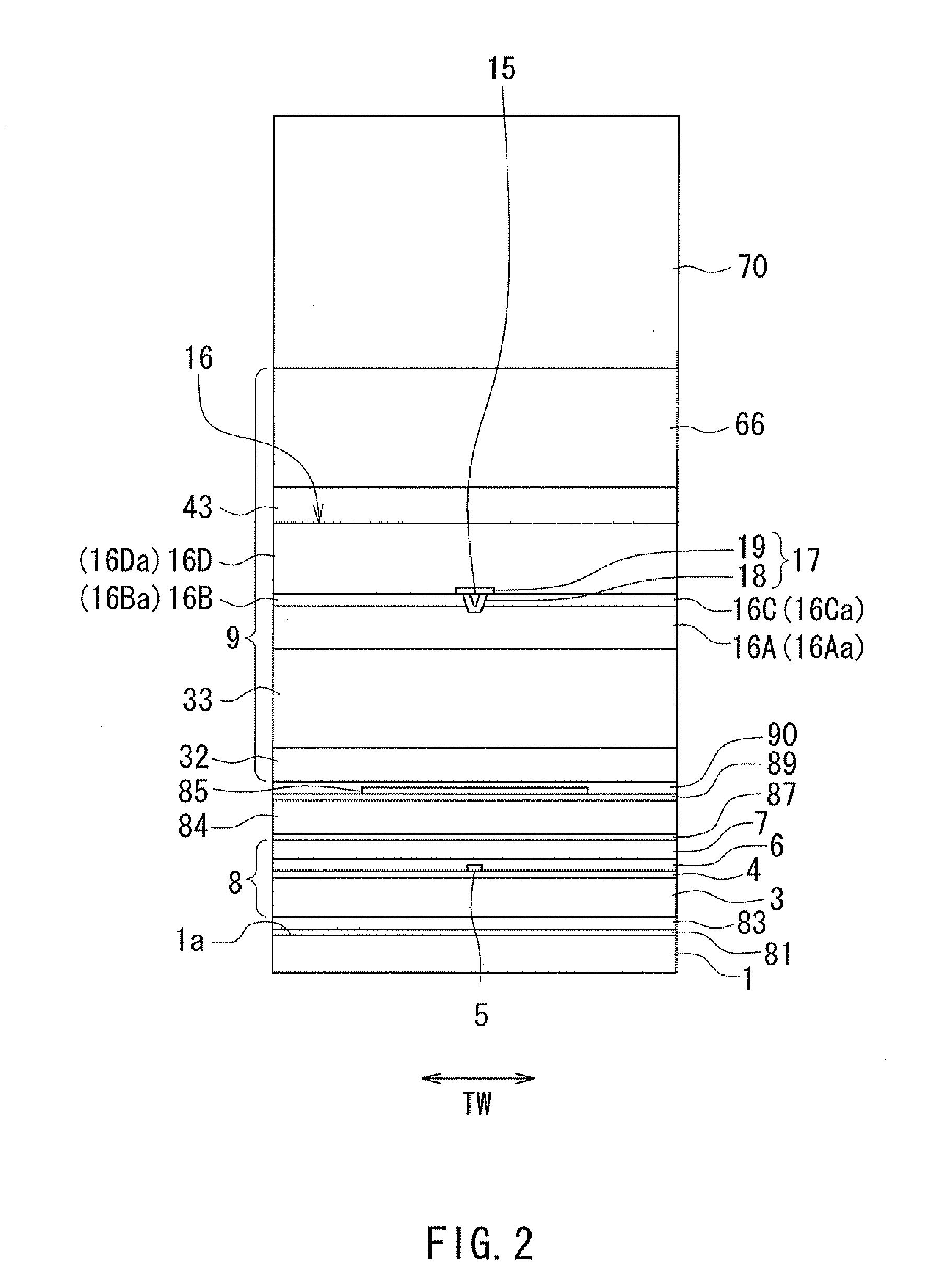 Magnetic head for perpendicular magnetic recording having a main pole, a shield and a coil core part setback away from the medium facing surface a specified distance