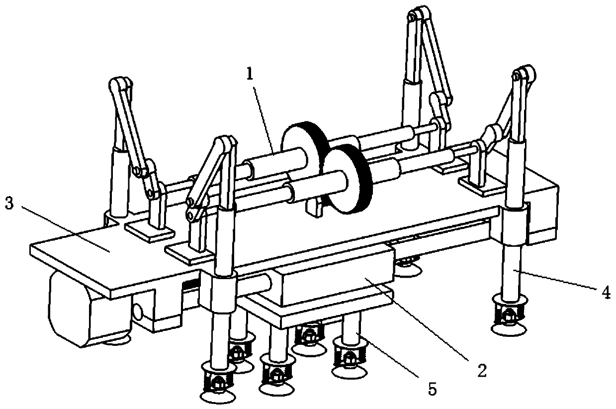Compound parallel-connection four-foot wall climbing mechanism