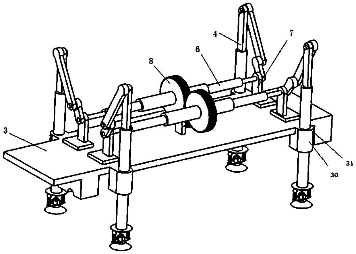 Compound parallel-connection four-foot wall climbing mechanism