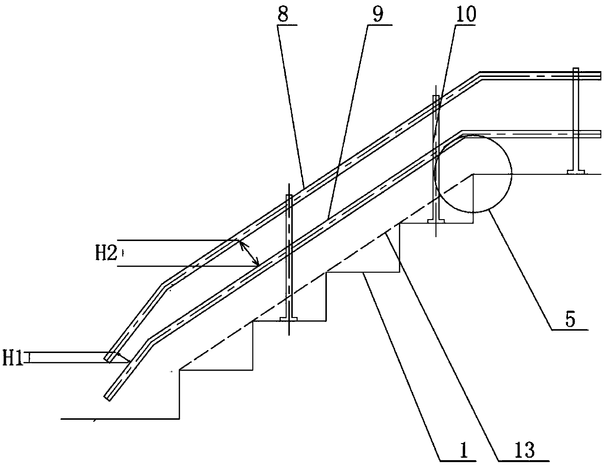 A stair measurement and guide rail design method suitable for stair lift installation