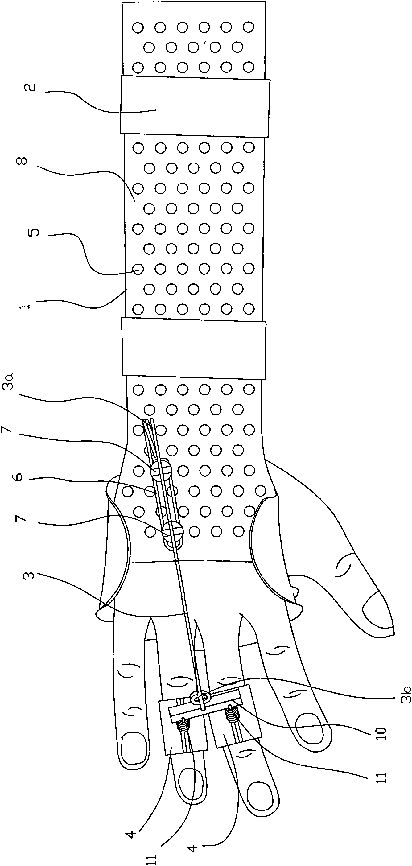 Combined type adjustable multifunctional hand traction brace