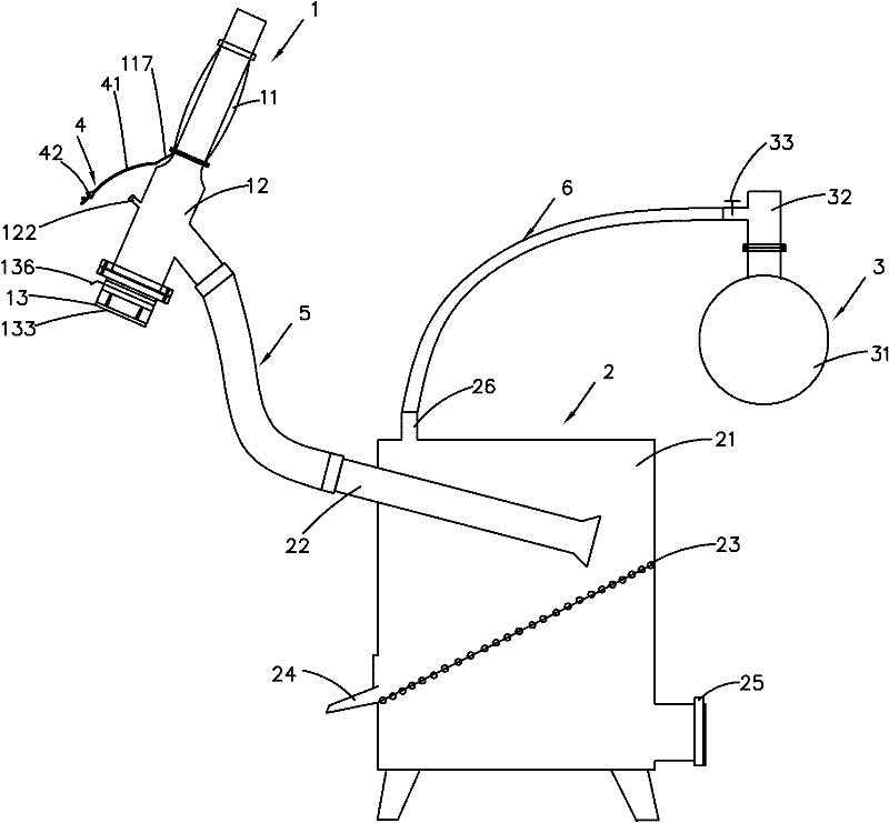 Integrated device for separating gas, water and slag