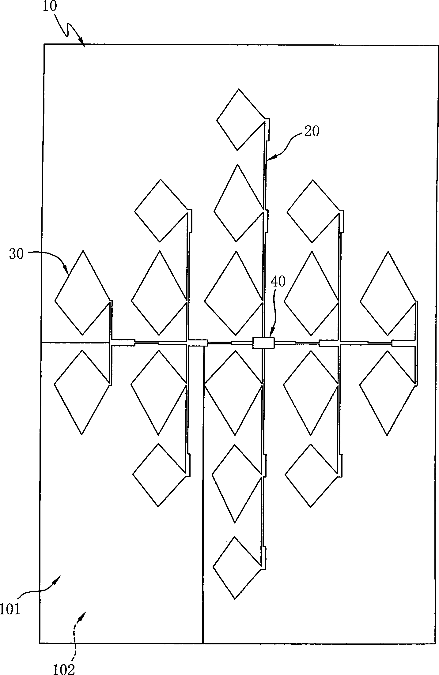 Method and apparatus for suppressing cross polarization on microstrip antenna